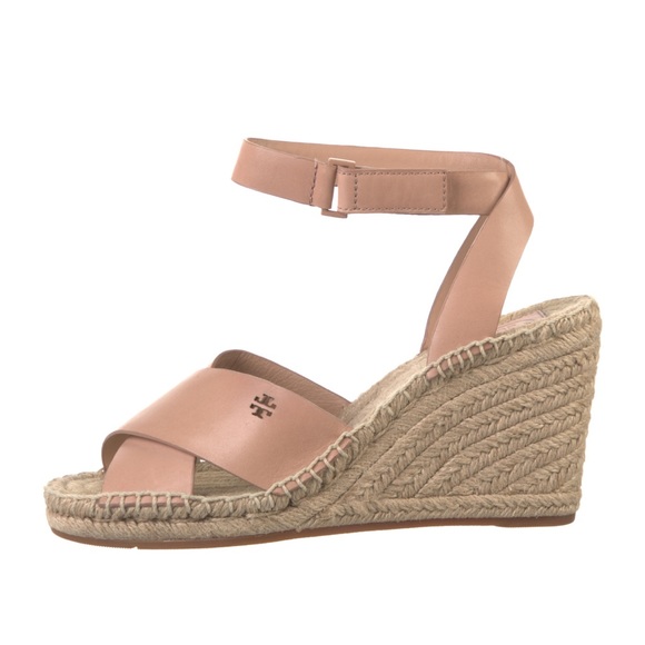 NWOT Tory Burch Bima Espadrille Wedge Sandals Nude Beige 7.5 - Picture 5 of 8